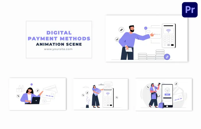 Payment Gateway Security Vector Animation Scene